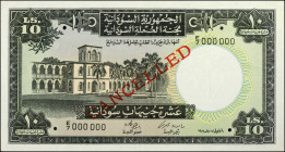 SUDAN. Sudan Currency Board. 10 Sudanese Pounds, 1956. P-5s. Specimen. About Uncirculated.

Red "Cancelled" overprint with multiple punch cancellati...
