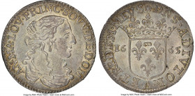 Dombes. Anna Marie Louise d'Orleans 1/12 Ecu 1665-A MS64 NGC, Paris mint, KM40, Boudeau-1099. The single-finest and one of only four examples certifie...