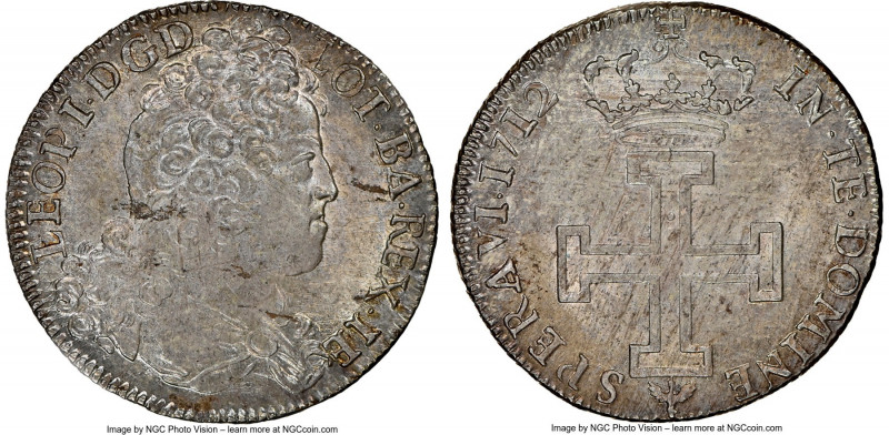 Lorraine. Leopold Joseph Teston 1712 MS64 NGC, Nancy mint, KM95, de Saulcy-Plate...
