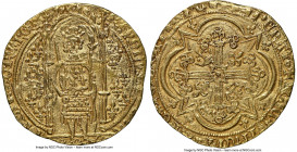 Charles V gold Franc à Pied ND (1364-1380) UNC Details (Cleaned) NGC, Paris mint, Fr-284, Dup-360 var. (this variety not listed). 3.68gm. KAROLVS • DI...