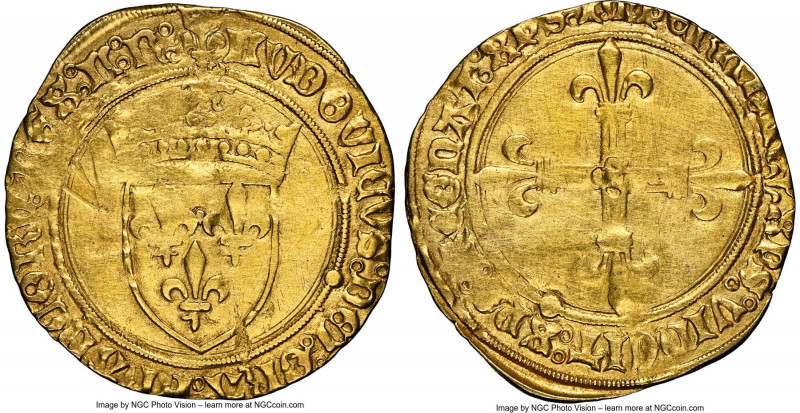 Louis XII (1498-1515) gold Ecu d'Or au Soleil (from 1498) ND VF Details (Scratch...