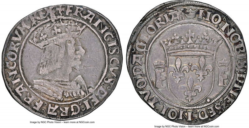 Francois I Teston ND (1515-1547) XF Details (Obverse Scratched) NGC Lyon mint (p...