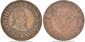 Henri IV Double Tournois 1604-A AU Details (Environmental Damage) NGC, Paris mint, KM16.1. Featuring a crisp strike and red-brown patina. 

HID0980124...