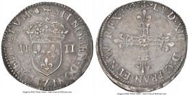 Louis XIII 1/4 Ecu 1643-Z AU53 NGC, Grenoble mint, KM47.19, Gad-27 (R5), Dup-1332. 1/4 Ecu a la croix fleurdelisee. A choice example of the type typic...