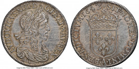 Louis XIII 1/2 Ecu 1642-A MS62 NGC, Paris mint, KM121, Gad-49, Dup-1346. Draped bust, rose variety. Wholly sublime and covetable so choice, featuring ...