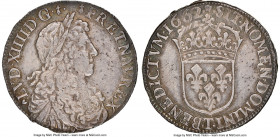 Louis XIV 1/2 Ecu 1662-T MS62 NGC, Nantes mint, KM202.13, Gad-173 (R), Dup-1484. 1/2 Ecu au buste juvenile. A fully original example dressed in a desi...