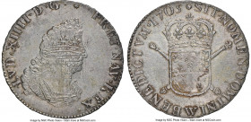 Louis XIV 1/2 Ecu de Flandre 1705-W AU55 NGC, Lille mint, KM358, Dup-1561, Gad-196 (R5), L4L-346 (R5). Struck over an earlier 1/2 Ecu de Flandre of th...