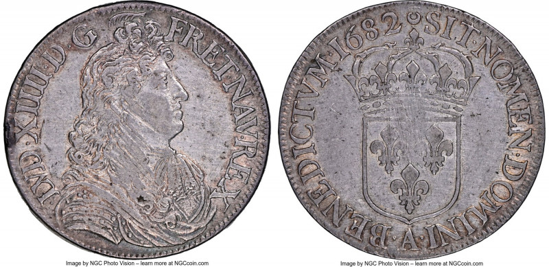 Louis XIV Ecu 1682-A AU Details (Cleaned) NGC, Paris mint, KM226.1, Dav-3805, Ga...