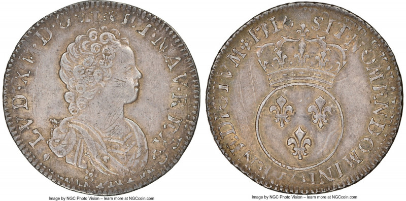 Louis XV 1/4 Ecu 1716-A MS61 NGC, Paris mint, KM419.1, Gad-302, Dup-1653. 1/4 Ec...