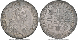 Louis XV 1/4 Ecu 1725-X MS62 NGC, Amiens mint, KM476.9, Gad-304 (R), Dup-1672. 1/4 Ecu aux 8L. An excessively rare single-year minor type that always ...