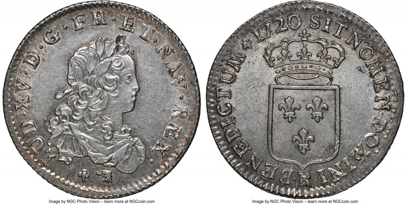 Louis XV 1/3 Ecu 1720-R MS64 NGC, Orleans mint, KM457.18, Gad-306 (R), Dup-1667A...