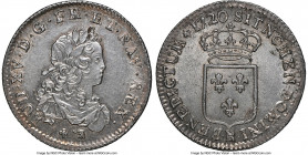 Louis XV 1/3 Ecu 1720-R MS64 NGC, Orleans mint, KM457.18, Gad-306 (R), Dup-1667A. 1/3 Ecu de France. Flan Reforme, trefoil below bust. Blessed with a ...