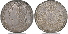Louis XV 1/2 Ecu 1741-W AU58 NGC, Lille mint, KM516.21, Gad-314 (R), Dup-1681. 1/2 Ecu au bandeau. Blessed with a reverse essentially untouched by exc...