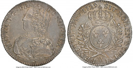 Louis XV 1/2 Ecu 1729-Y MS64 NGC, Bourges mint, KM484.23, Gad-313 (R3), Dup-1676. 1/2 Ecu aux braches d'olivier. Wholly Mint State appearances abound ...