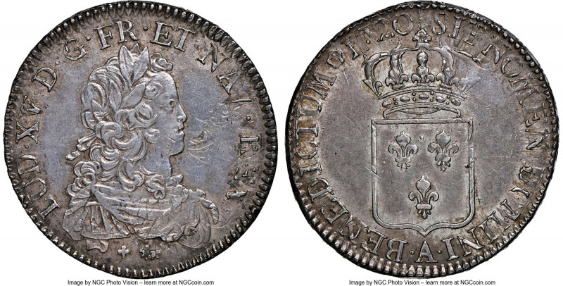 Louis XV Ecu 1720-A AU Details (Cleaned) NGC, Paris mint, KM459.1, Dav-1328, Gad...