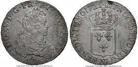 Louis XV Ecu 1721-K AU Details (Saltwater/Rim Damage) NGC, Bordeaux mint, KM459.11, Dav-1328, Gad-319 (R4), Dup-1665, L4L-445 (R3), Sobin-Unl. Ecu de ...