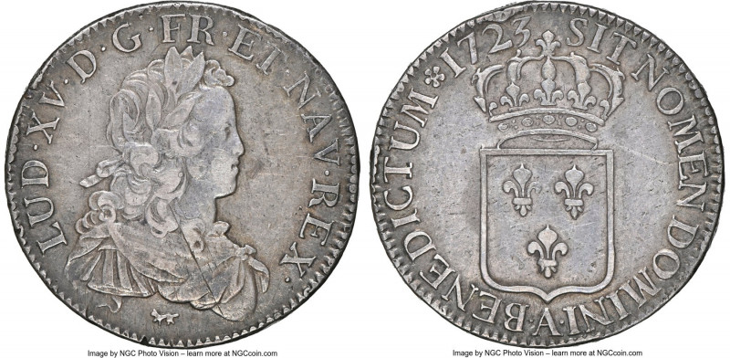 Louis XV Ecu 1723-A XF45 NGC, Paris mint, KM459.1, dav-1328, Gad-319 (R2), Dup-1...