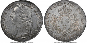 Louis XV Ecu 1763-R MS62 NGC, Orleans mint, KM523.18, Dav-1331, Gad-322, Dup-1680, Sobin-845 (R1). Ecu au bandeau. Near-choice and dressed in watery r...