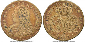 Louis XV gold 1/2 Louis d'or 1730-S VF30 NGC, Reims mint, KM-Unl, Gad-329 (R4), Dup-1641, L4L-479 (R5). 1/2 Louis d'Or aux lunettes. A rare type from ...