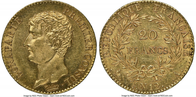 Napoleon gold 20 Francs L'An 12 (1803/1804)-A MS63 NGC, Paris mint, KM651, Gad-1...