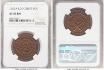 Louis XV Sol (12 Deniers) 1767-A XF45 Brown NGC, Paris mint, KM6. A glossy representative of this single-year issue showing arguably greater luster th...
