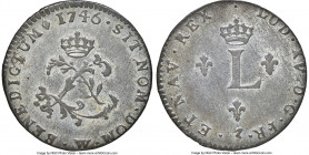Louis XV 2 Sols (Sou Marqué) 1746-W AU58 NGC, Lille mint, KM500.22, Vlack-206 (R6). A pleasing selection witnessed at the very cusp of Mint State desi...