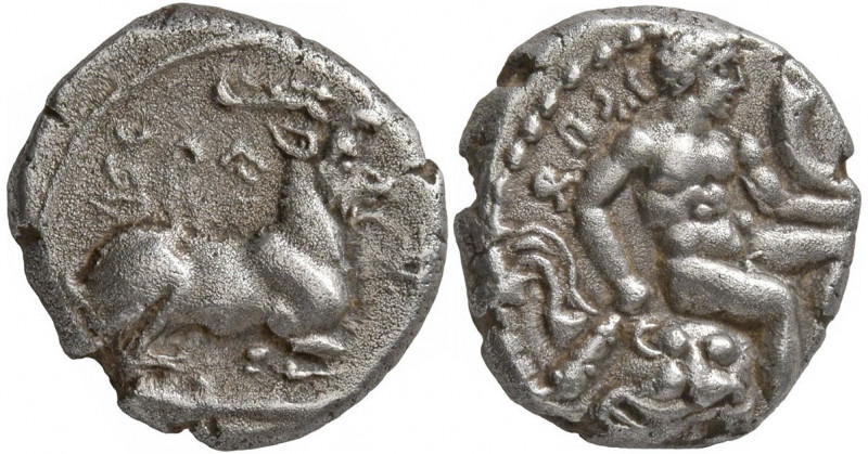 CHYPRE – SALAMIS. Evagoras I, 411-374. Tétrobole, Argent, 3,24g. 
Av. E-u-wa-ko-...