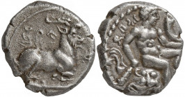 CHYPRE – SALAMIS. Evagoras I, 411-374. Tétrobole, Argent, 3,24g. 
Av. E-u-wa-ko-ro en inscription Chypriote. Hercule jeune, nu, assis à droite sur un ...