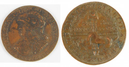 LOUIS XVI : monnaies de confiance 6 blancs de Montagny 1791.