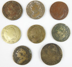 CONVENTION NATIONNALE. LOUIS XVI : monnaies diverses. 8 pièces. En l’état