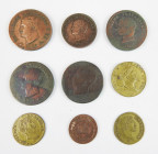 NAPOLEON royaume d’Italie et Westphalie. 9 monnaies. En l’état