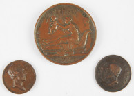 HENRI V : médaille en bronze duc de Bordeaux 29 sept. 1820 et petite médaille Henri de France Fides Spes. Joint une médaille uniface