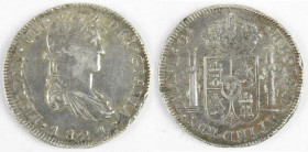 Mexique. Ferdinand VII. : Monnaie argent 8 Reales 1821. Poids brut : 25 gr