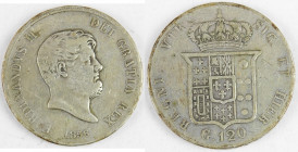 Italie / Royaume de Naples et des Deux-Siciles. Ferdinand II. : monnaie argent 120 grana 1856. En l’état