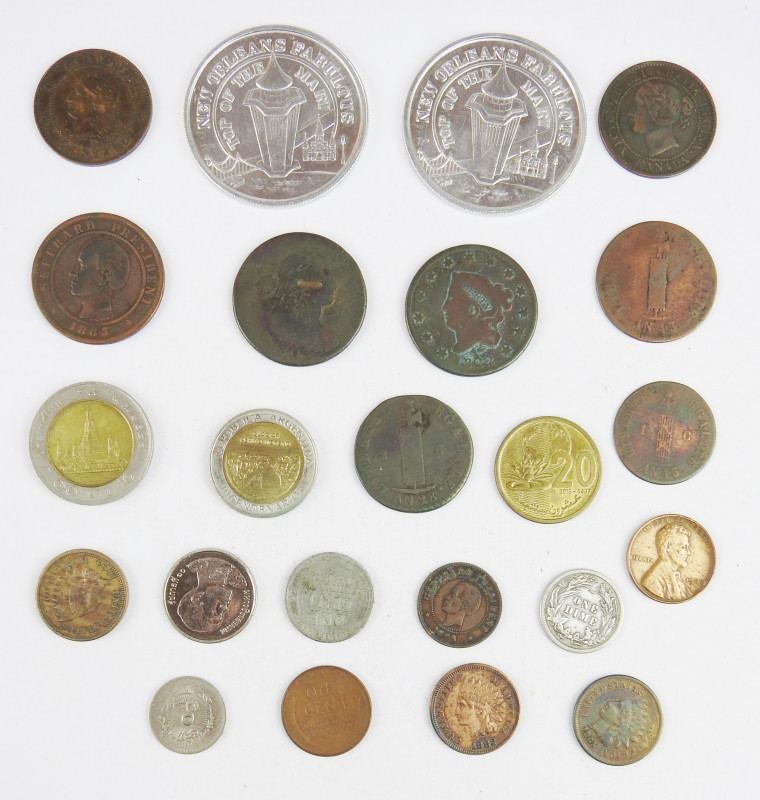 ETATS UNIS / CANADA / HAÏTI : lot de monnaies à trier dont one cent 1803 buste d...