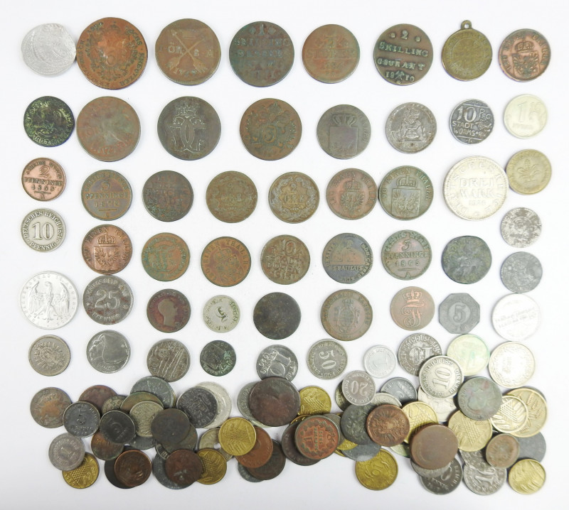 ALLEMAGNE : lot de monnaies à trier XVIIIe et XIXe s. principalement. En l’état...