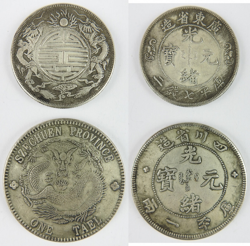 CHINE : 2 pièces argent : One tael Szechuen Province et pièce commémorative Empe...