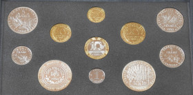 FRANCE - MONNAIE DE PARIS - FLEURS DE COINS : Coffret de 12 monnaies, 1990¸ dont argent.