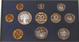 FRANCE - MONNAIE DE PARIS - FLEURS DE COINS : Coffret de 12 monnaies, 1994¸ dont argent.