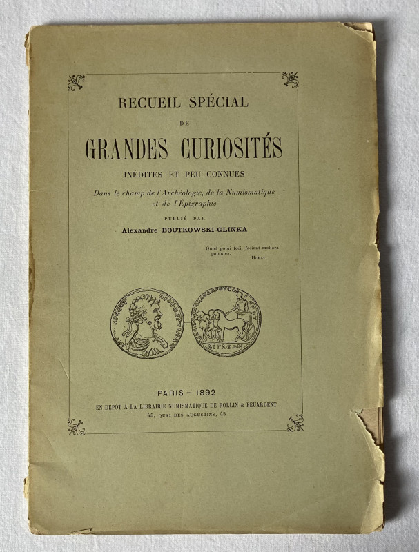 BOUTKOWSKI-GLINKA A., Recueil spécial de grandes curiosités inédites et peu conn...