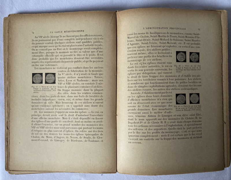 PROU M., La Gaule mérovingienne, L.-H. May, 1897. 292 pages
Richement illustré d...