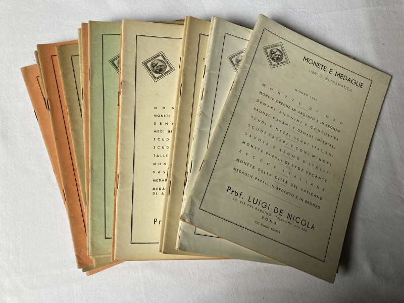 Pfr. de NICOLA L., Monete et Medaglie – Libri di Numismatica, Rome.
Lot de 21 ca...