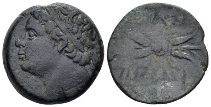 Sicily, Hieronymous, 215-214 BC. Syracuse Bronze circa 215-214, Æ 21.40 mm., 8.0...