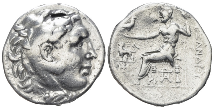 Kingdom of Macedon, Alexander III, 336-323. Miletus Tetradrachm circa 210-190, A...