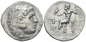 Kingdom of Macedon, 4 - Alexander III, 336 – 323 and posthumous issue Mylasa Tetradrachm circa 210-190, AR 34.00 mm., 16.18 g.
Head of Herakles r., w...