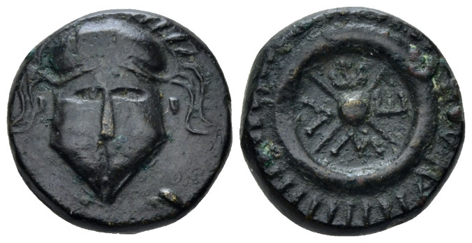 Thrace, Mesembria Bronze circa 300-250, Æ 17.00 mm., 4.80 g.
Crested Thracian h...