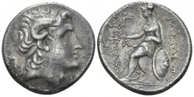 Kingdom of Thrace, Lysimachus, 323-281 Cyzicus Tetradrachm circa 297-281, AR 29.40 mm., 16.64 g.
Deified head of Alexander III r., with horn of Ammon...