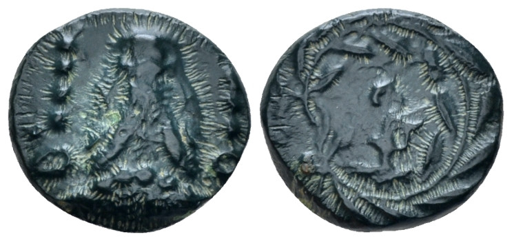 Phocis, Phocis Bronze circa 357-354, Æ 14.40 mm., 3.01 g.
Frontal bull's head. ...