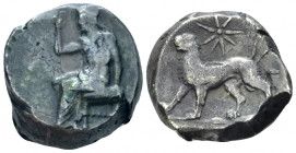 The Seleucid Kings, Seleucus I Nicator, 312- 281 BC Babylon Stater circa 321-315, AR 19.20 mm., 16.85 g.
Baal seated l., holding sceptre and l. hand ...