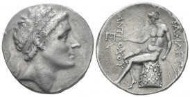 The Seleucid Kings, Antiochus II, 266-246 Antiochia on Orontes Tetradrachm circa 256-246, AR 27.00 mm., 16.43 g.
Diademed head r. Rev. Apollo seated ...